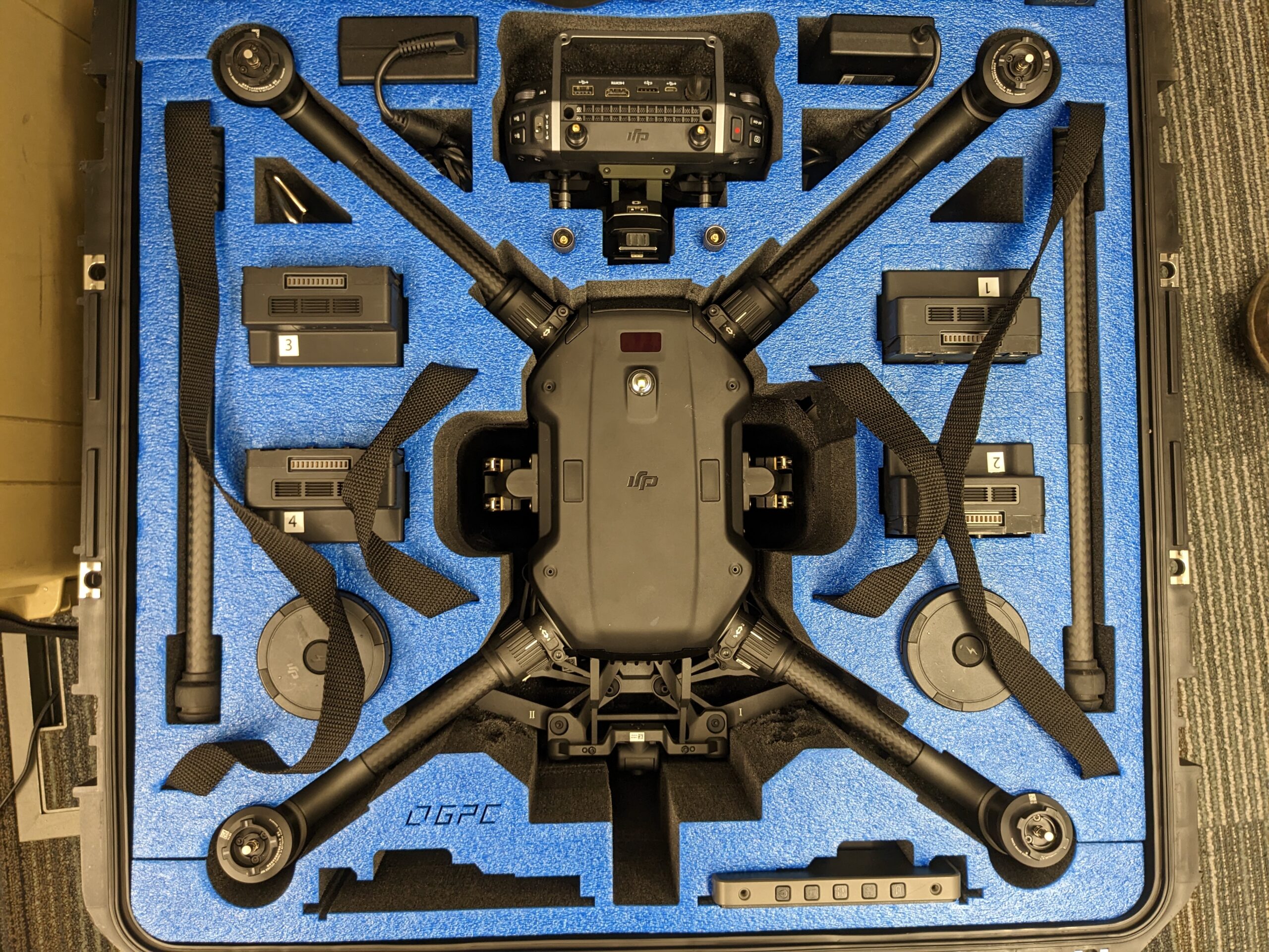 shot of drone in it's protective carrying case