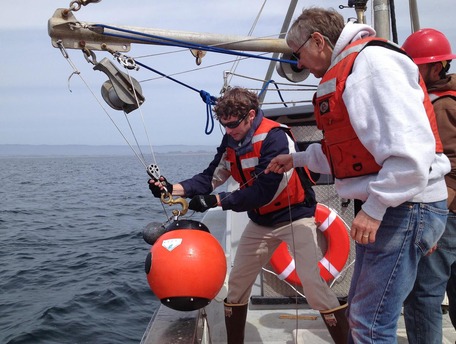 deploying equipment over the side of a ship